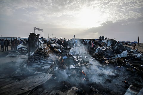 View of destruction after an Israeli strike